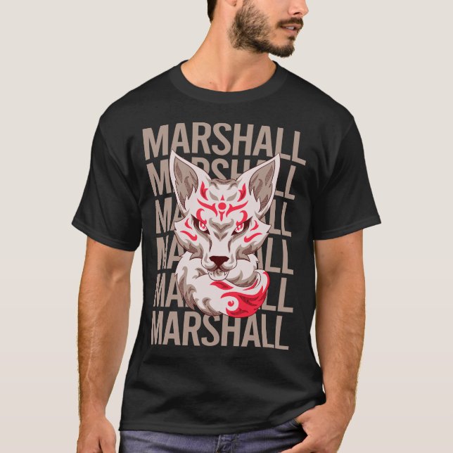 Fox Ansikte - Marshall Namn T Shirt (Framsida)
