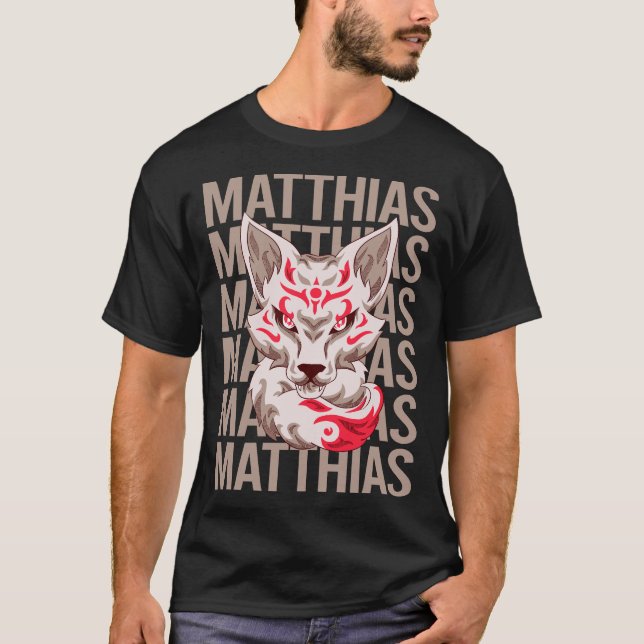 Fox Ansikte - Matthias Namn T Shirt (Framsida)