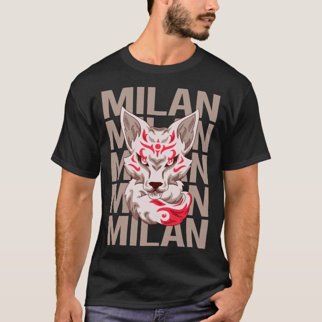 Fox Ansikte - Milano Namn T Shirt (Framsida)