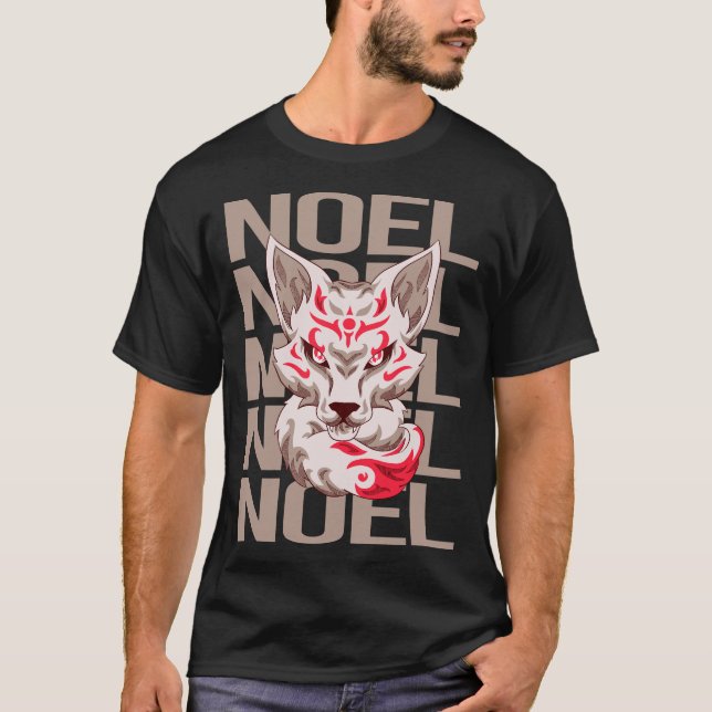 Fox Ansikte - Noel Namn T Shirt (Framsida)