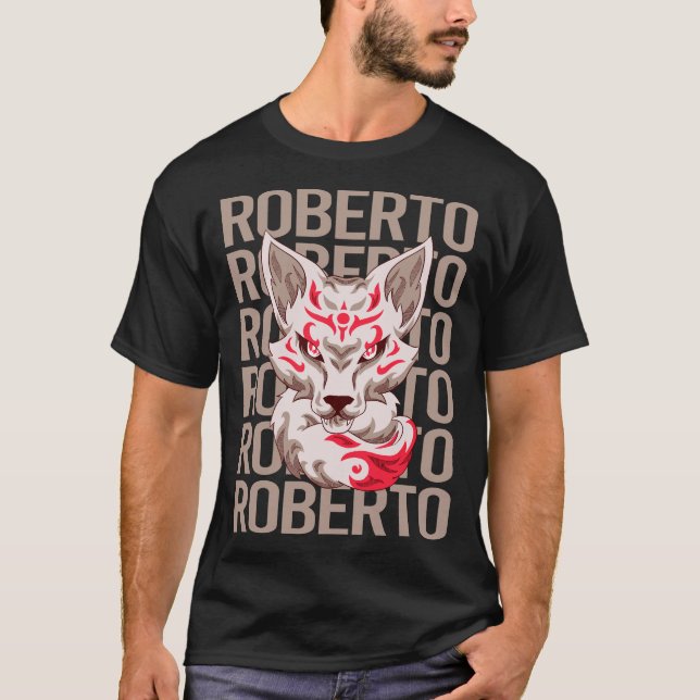 Fox Ansikte - Roberto Namn T Shirt (Framsida)