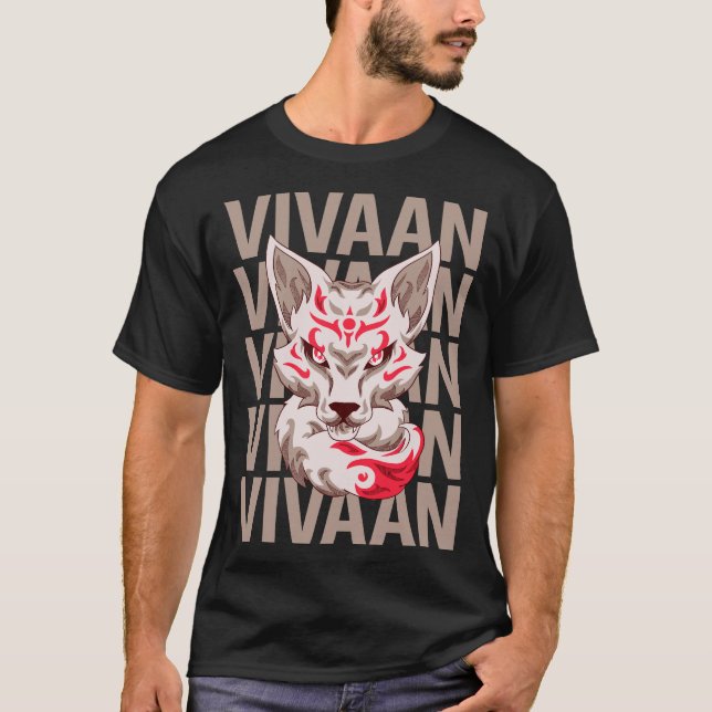 Fox Ansikte - Vivaan Namn T Shirt (Framsida)