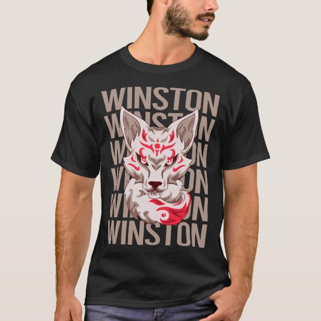 Fox Ansikte - Winston Namn T Shirt (Framsida)
