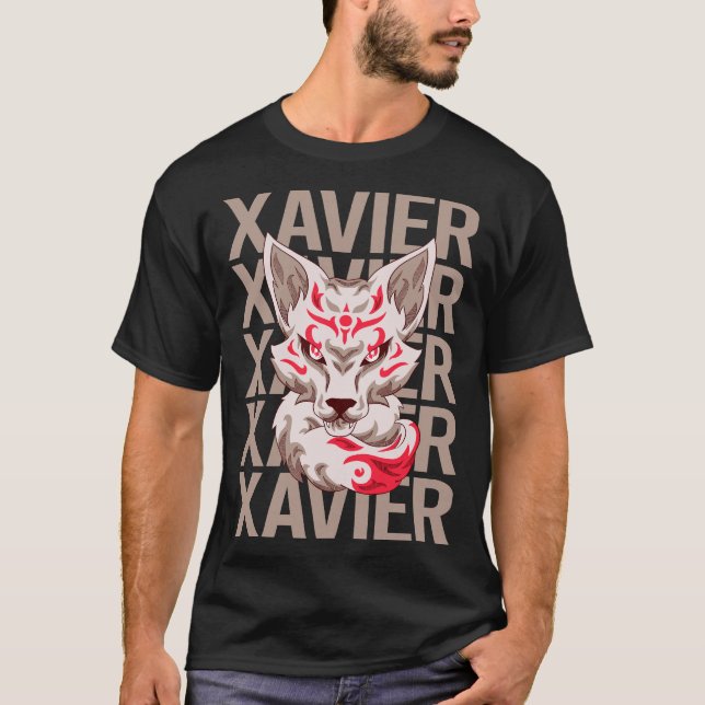 Fox Ansikte - Xavier Namn T Shirt (Framsida)