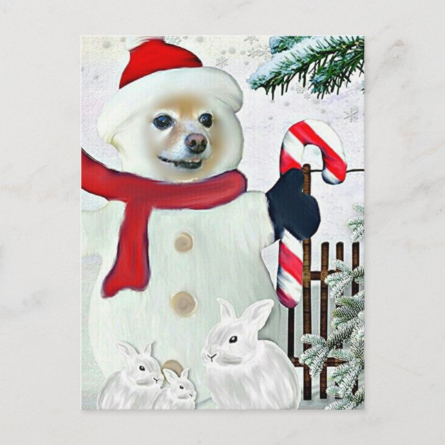Fox är en Snögubbe Vykort (Framsida)