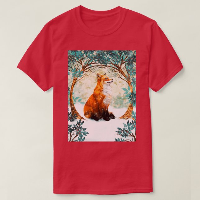 Fox Art Winter HIMLAR T Shirt (Design framsida)