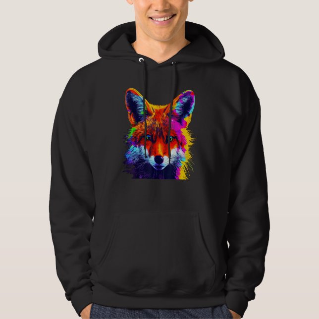 Fox Artwork  Animal  Animal Fox 6 Hoodie (Framsida)