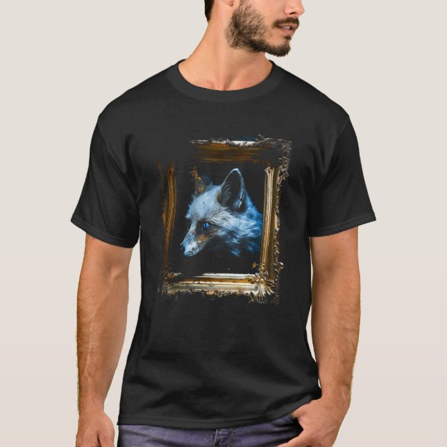 Fox Artwork Blue Ögon Animal Fox T Shirt (Framsida)