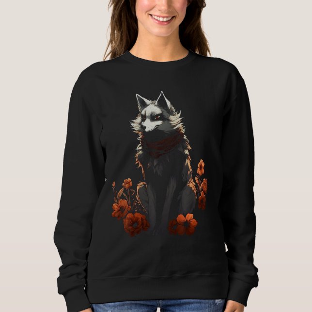 Fox Artwork Flowers  Animal  Animal Fox T Shirt (Framsida)