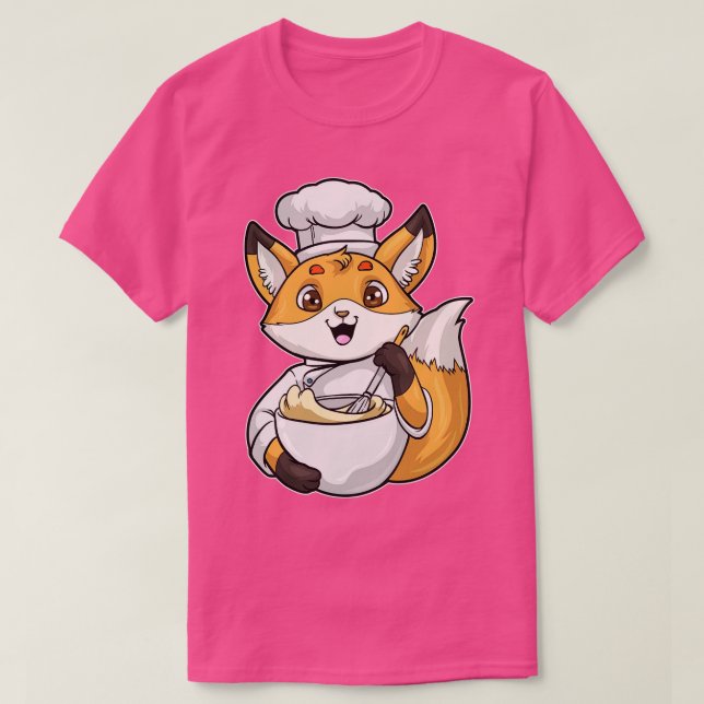 Fox as Baker med Bowl of Dough Whisk T Shirt (Design framsida)