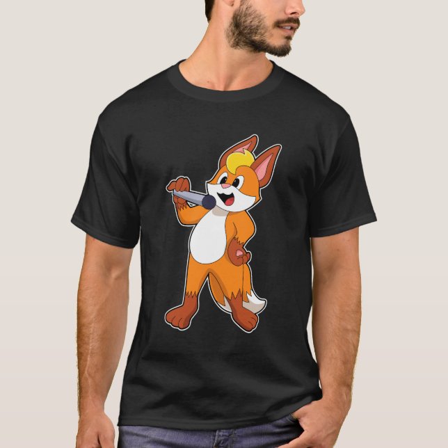 Fox as Singer with Microphone T Shirt (Framsida)