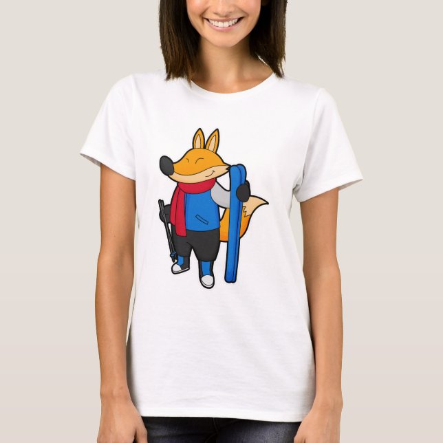 Fox as Skier med Ski T Shirt (Framsida)