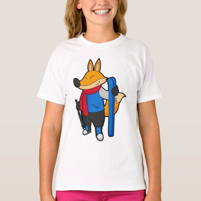 Fox as Skier med Ski T Shirt (Framsida)
