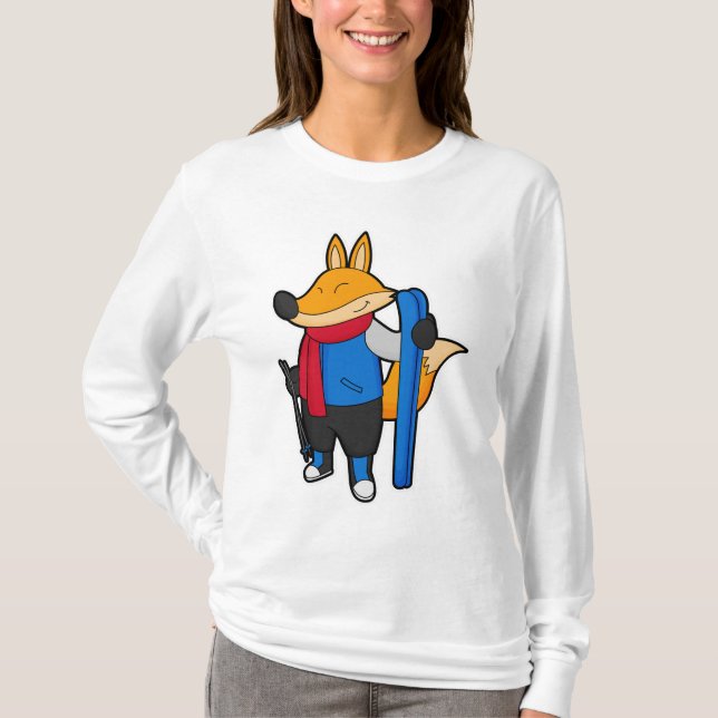 Fox as Skier med Ski T Shirt (Framsida)