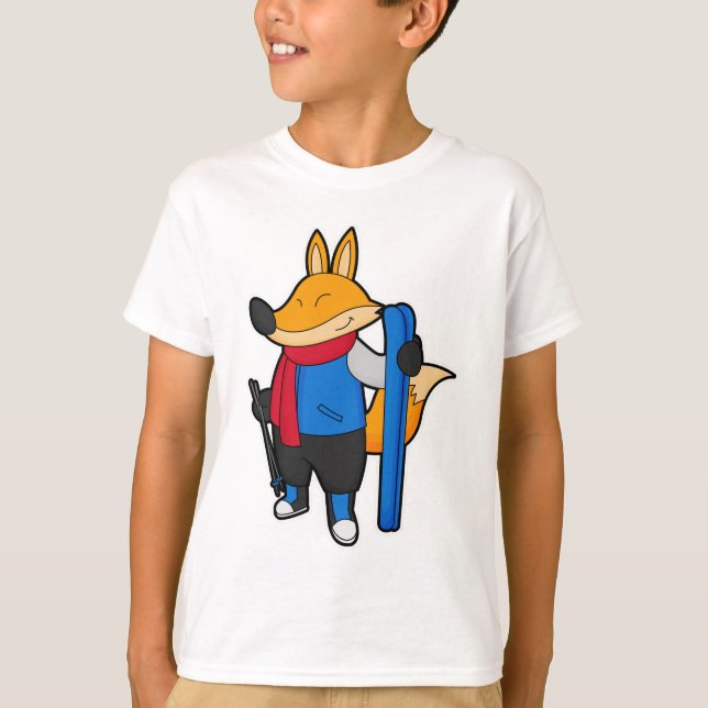 Fox as Skier med Ski T Shirt (Framsida)