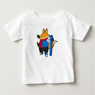 Fox as Skier med Ski T Shirt