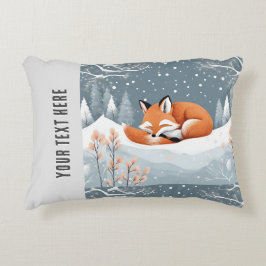 Fox Asov i Mysiga Helgdag Winter Snö Cute Prydnadskudde