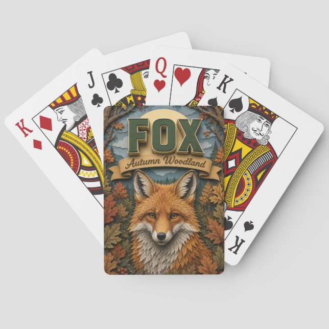 Fox Autumn Woodland POPCUT Casinokort (Baksidan)