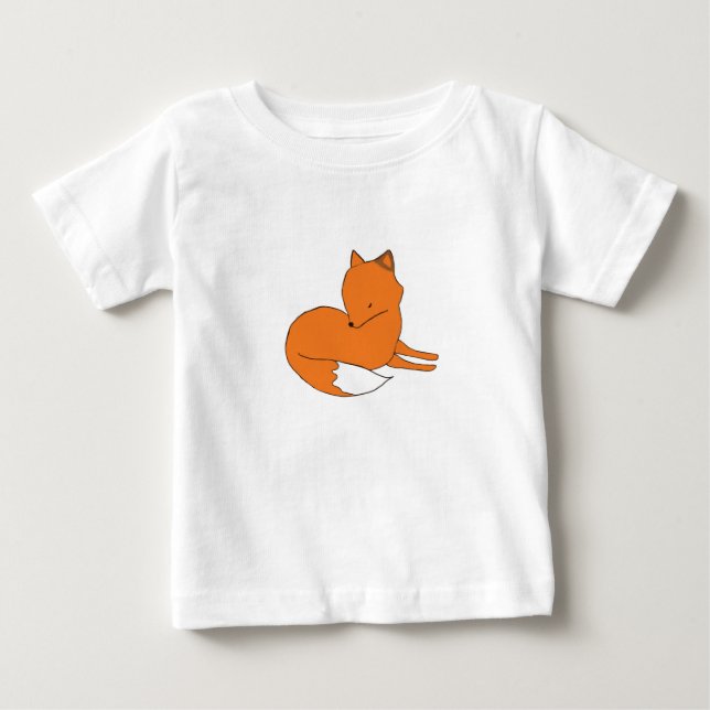 Fox Baby Bra Jersey T-Shirt, White Tee Shirt (Framsida)