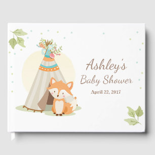 Fox Baby duschguestbook Teepee pow wow Woodland Gästböcker
