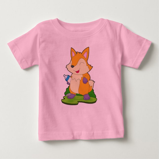 Fox Baby flaska Mjölk T Shirt (Framsida)