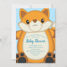 Fox Baby Shower Blue