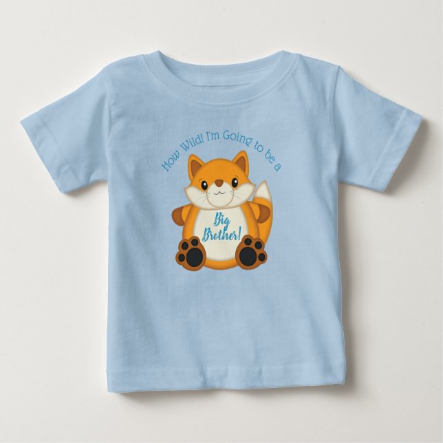 Fox Baby Shower Blue T Shirt (Framsida)