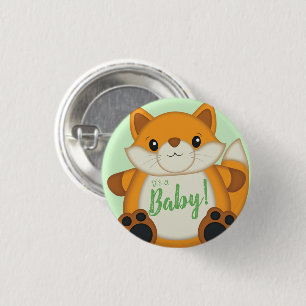 Fox Baby Shower-Grönt Knapp