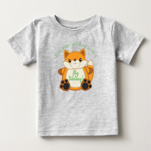 Fox Baby Shower-Grönt T Shirt (Framsida)