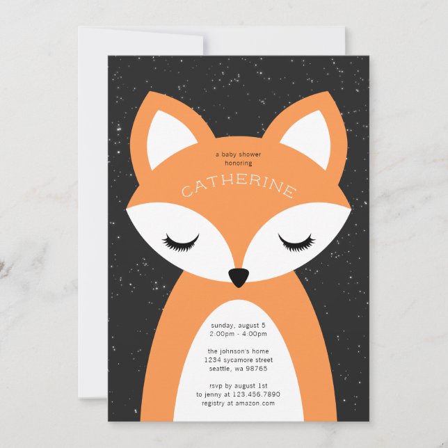 Fox Baby Shower-inbjudan Inbjudningar (Framsida)