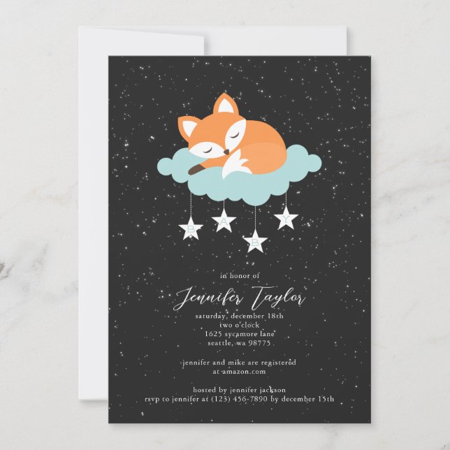 Fox Baby Shower-inbjudan Inbjudningar (Framsida)