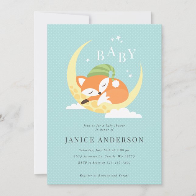 Fox Baby Shower-inbjudan Inbjudningar (Framsida)