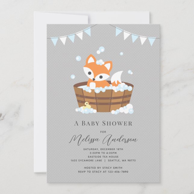 Fox Baby Shower-inbjudan Inbjudningar (Framsida)