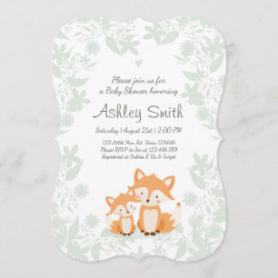 Fox Baby Shower inbjudan Woodland Shower Forest