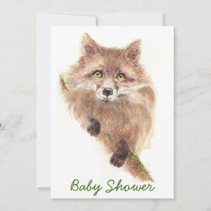 Fox Baby Shower Inbjudningar