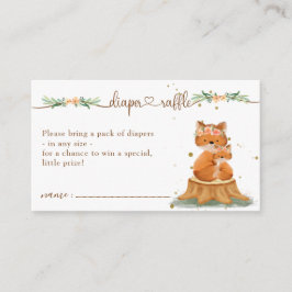 Fox Baby Shower New Mamma Diaper Raffle Tilläggskort