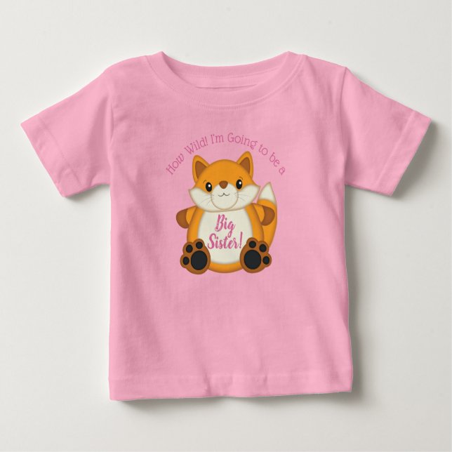 Fox Baby Shower Rosa T Shirt (Framsida)