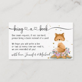 Fox Baby Shower Ta med en bok Tilläggskort