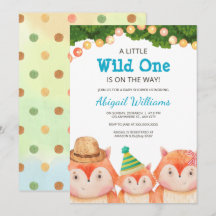 Fox Baby Shower Vild 1 i Woodland Family Fox