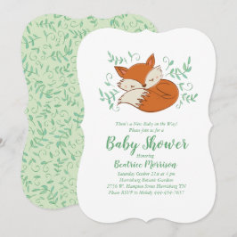 Fox Baby Shower Woodland Animals Inbjudningar