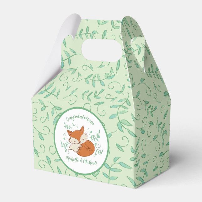 Fox Baby Shower Woodland Animals Presentaskar (Framsidan Sidan)