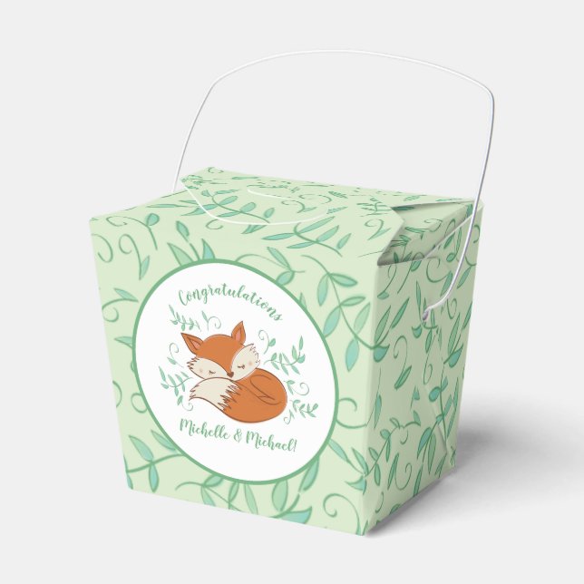 Fox Baby Shower Woodland Animals Presentaskar (Framsidan Sidan)