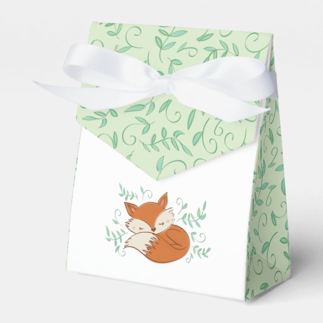 Fox Baby Shower Woodland Animals Presentaskar (Framsidan Sidan)