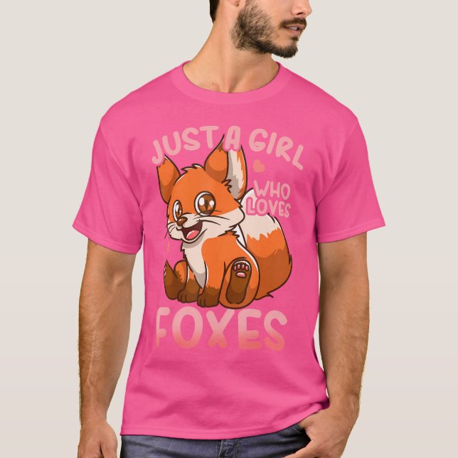 Fox bara en flicka som Kärlek Foxes T Shirt (Framsida)