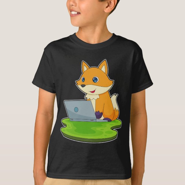 Fox bärbar dator t shirt (Framsida)