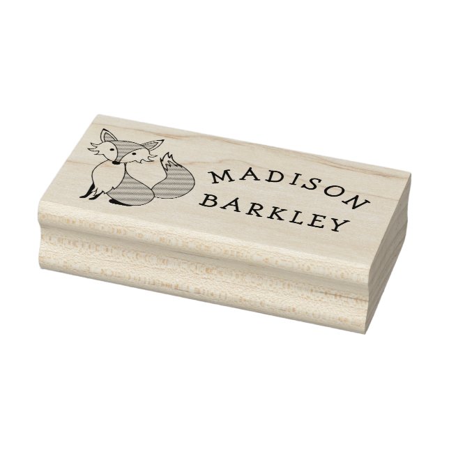 Fox Barn Cute Woodland Animals Namn Stämpel (Stämpel)