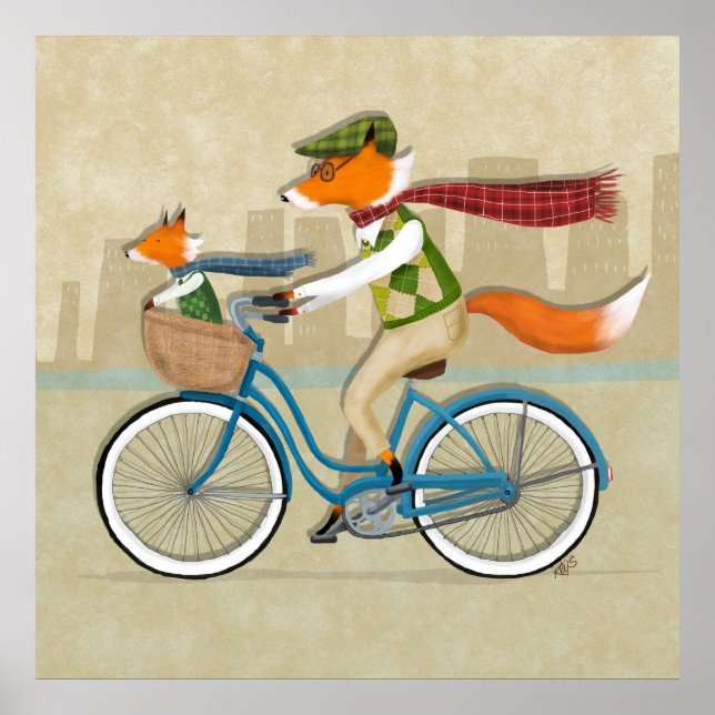 Fox Bike Ride Poster (Framsidan)
