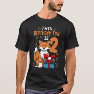 Fox Birthday 2 Birthday Party Girl Animal Kids T Shirt