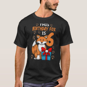 Fox Birthday 6e Födelsedagsfest Girl Animal Kids T Shirt
