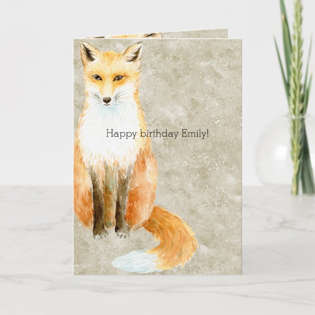 Fox Birthday Kort (Framsida)